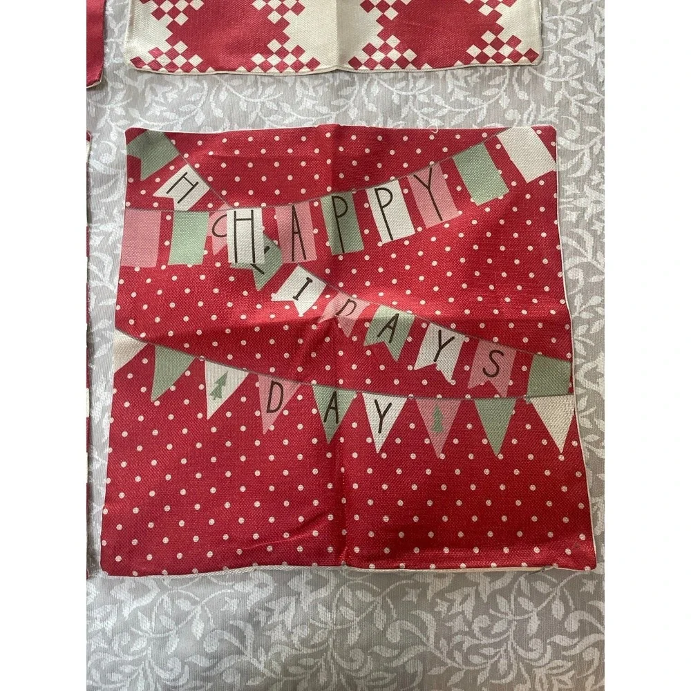 Set of 4 Festive Holiday Pillow‎ Covers (B45)